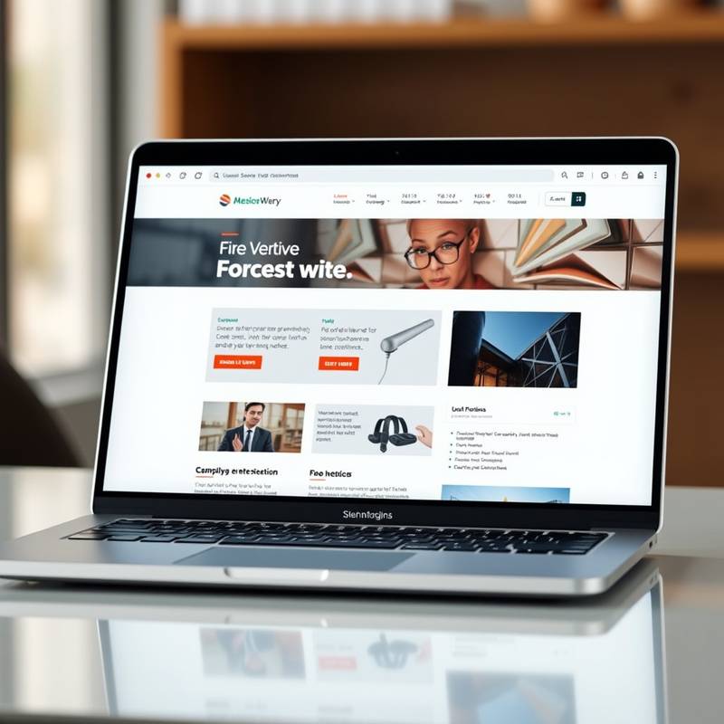 Example of using descriptive alt text for an image of a laptop displaying a website, explaining the website's function and purpose.