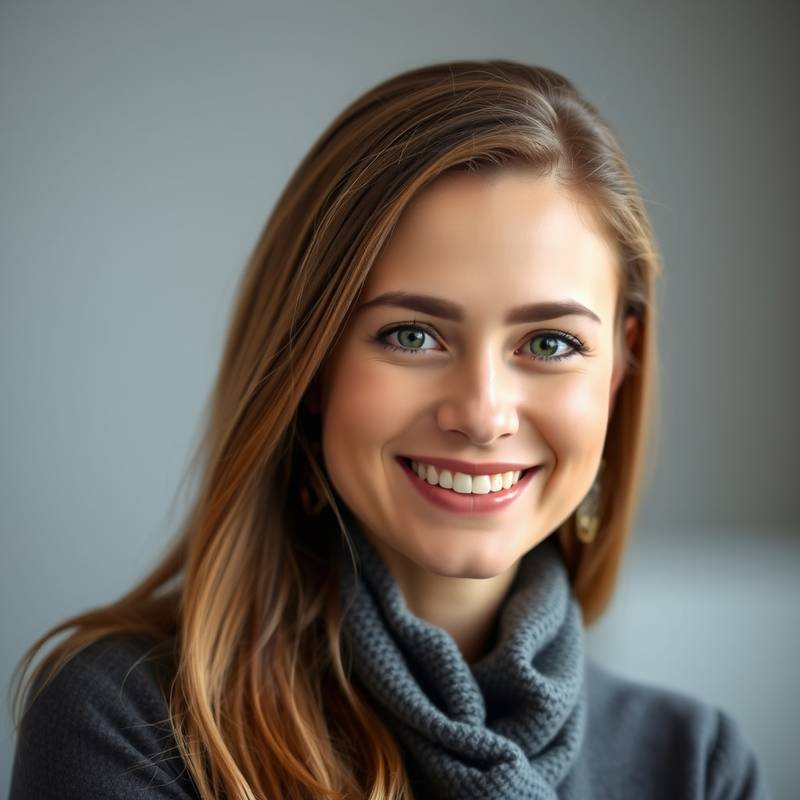 Portrait of Elena Smirnova, the Head of Digital Marketing at Stellar Solutions, smiling and approachable.